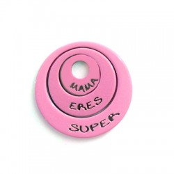 Plexi Acrylic Pendant 'Mama Eres Super' 28mm (3 pieces set)