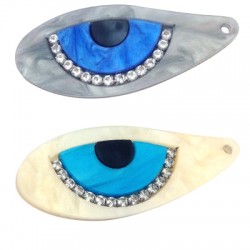 Colgante de Metacrilato Ojo de Suerte con Strass 48x20mm