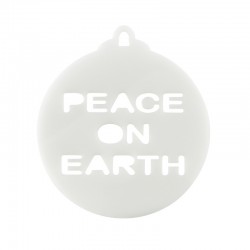 Πλέξι Ακρυλικό Μοτίφ Μπάλα Στολίδι "PEACE ON EARTH" 79mm