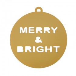 Pendentif en Acrylique Plexi « Merry & Bright » 90 mm