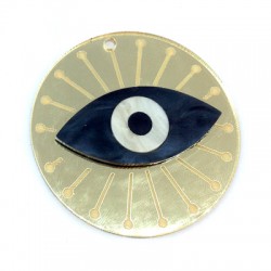 Plexi Acrylic Pendant Round with Evil Eye 50mm