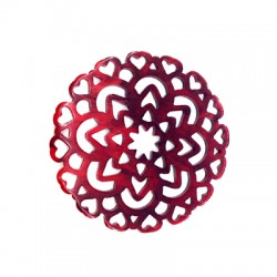 Plexi Acrylic Pendant Flower Filigree Hearts 54mm