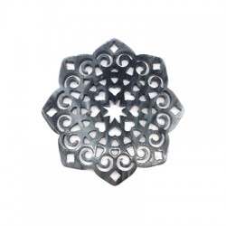 Pendente in Plexiacrilico Filigrana Fiore con Cuori 59mm