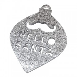 Πλέξι Ακρυλικό Μοτίφ Χριστ. Μπάλα "HELLO SANTA" 60x80mm