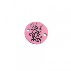 Intercalaire rond en plexiacrylique 18mm avec inscription "Just one wish"