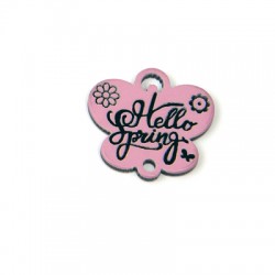 Connecteur Papillon en Acrylique Plexi « Hello Spring » 24 x 18 mm