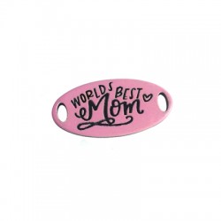 Intercalaire en Plexiacrylique avec inscription "WORLD'S BEST MOM" 27x13mm