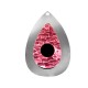 Plexi Acrylic Pendant Teardrop with Evil Eye 74x50mm