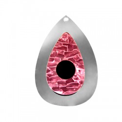 Pendente in Plexi Ovale Goccia e Occhio Portafortuna 74x50mm
