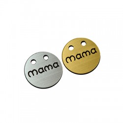 Πλέξι Ακρυλικό Μοτίφ Στρογγυλό "mama" με 2 Τρύπες 20mm