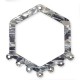 Pendentif Hexagonal en Acrylique Plexi avec 7 Boucles 58 x 63 mm