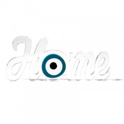 Décoration Décorative Porte-Bonheur en Acrylique Plexi « Home » avec œil Maléfique 129 x 55 mm