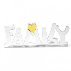 Décoration Décorative en Acrylique Plexi « Family » avec cœur 147 x 58 mm