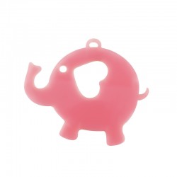 Plexi Acrylic Pendant Elephant with Heart 60x46mm