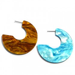 Boucle D'Oreille en Acrylique Plexi Cercle 50 mm