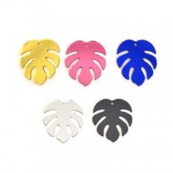 Pendentif en Acrylique Plexi Feuille 30 x 35 mm