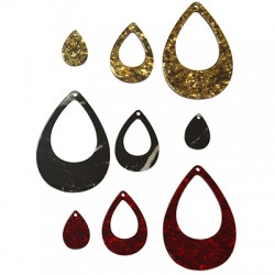 Pendentif en Acrylique Plexi 42 x 59 mm + 26 x 36 mm + 15 x 22 mm (Lot)