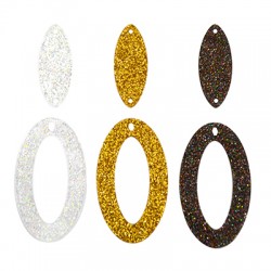 Plexi Acrylic Pendant Oval 31x55mm + 15x39mm (Set)