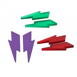 Plexi Acrylic Charm Lightning 10x25mm (Set)