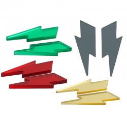 Plexi Acrylic Pendant Lightning 18x45mm (Set)