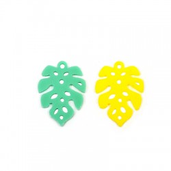 Pendentif en Acrylique Plexi Feuille 21 x 30 mm