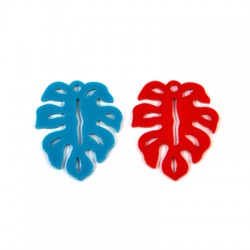 Pendentif en Acrylique Plexi Feuille 25 x 30 mm