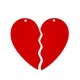Plexi Acrylic Pendant Half Heart 34x62mm