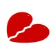 Plexi Acrylic Pendant Half Heart 34x62mm