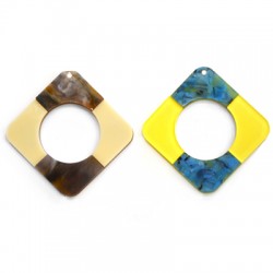 Colgante de Metacrilato Rombo con Agujero Círculo 42mm