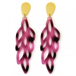 Pendentif en Acrylique Plexi Feuille 21 x 64 mm