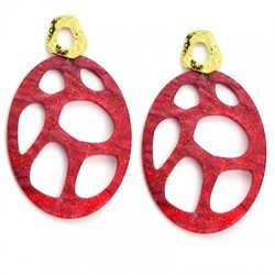 Pendentif Ovale en Acrylique Plexi 45 x 60 mm