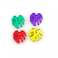 Breloque en Acrylique Plexi Feuille 13 mm
