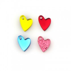 Charm cœur en Acrylique Plexi 10 x 12 mm