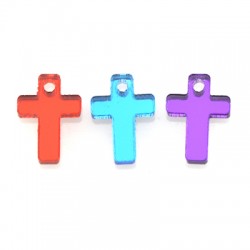 Plexi Acrylic Charm Cross 10x15mm