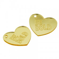 Πλέξι Ακρυλικό Μοτίφ Καρδιά "Be Bold" 25x21mm
