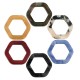 Breloque en Acrylique Plexi Cadre Hexagonal Creux 15 mm