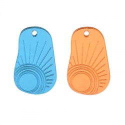 Pendentif en Acrylique Plexi Ovale Soleil 15 x 24 mm