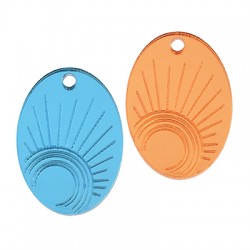 Pendentif en Acrylique Plexi Ovale Soleil 21 x 29 mm