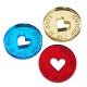 Plexi Acrylic Flatback Round Heart "love is all around" 19mm