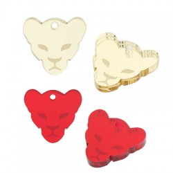 Pendentif en Acrylique Plexi tête de puma 19 x 17 mm
