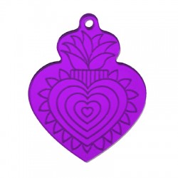 Pendente in Plexi Acrilico Cuore Sacro 40x50mm