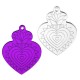 Plexi Acrylic Pendant Heart Fire 40x50mm