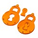 Colgante de Metacrilato Candado 32x43mm Llave 9x16mm (2uds/Set)