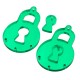 Plexi Acrylic Pendant Locket 32x43mm & Key 9x16mm (2pcs/Set)