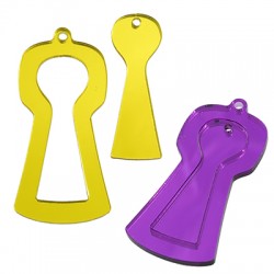 Colgante de Metacrilato Candado Llave 26x53mm &15x44mm (2uds/Set)