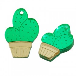 Pendentif en Acrylique Plexi Cactus 21 x 30 mm