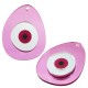 Plexi Acrylic Pendant Oval with Evil Eye 54x70mm