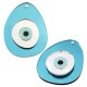 Plexi Acrylic Pendant Oval with Evil Eye 54x70mm