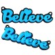 Colgante Conector de Metacrilato "Believe" y Corazón 70x20mm