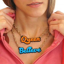 Plexi Acrylic Connector "Believe" with Heart 70x20mm